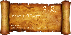 Heinz Róbert névjegykártya