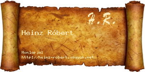 Heinz Róbert névjegykártya